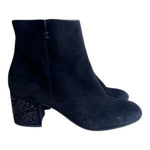 Paul Green OberMaterial Black Suede Ankle Booties Size 10